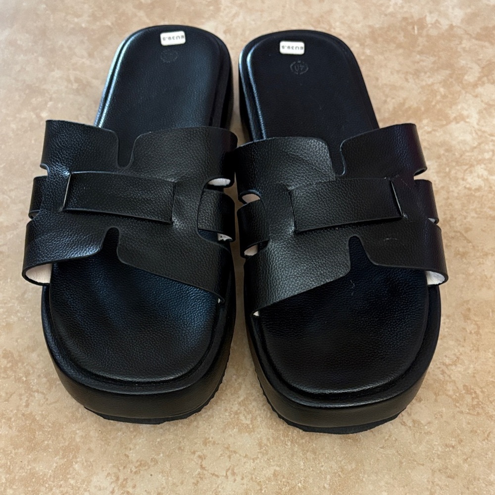 Black Slide Sandals